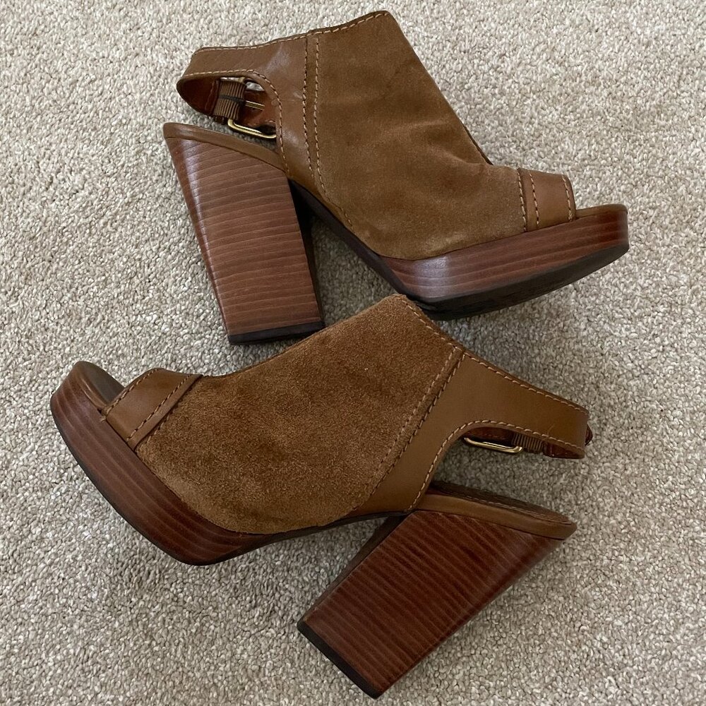 Lucky Brand Brown Suede Platform Sandal 9.5